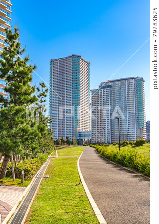 東京晴海海濱公園的城市景觀 水邊露台周圍的風景 79283625