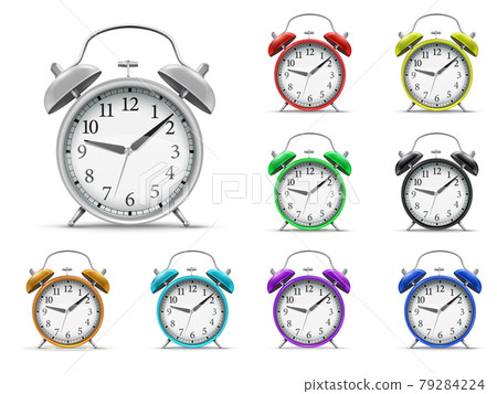 3D realistic home alarm clock set for concept design. 79284224