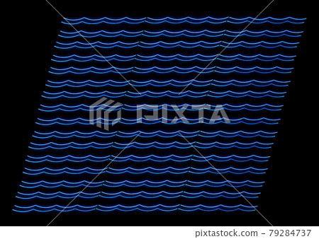 Vintage Blue Neon Wave Background on Black Background Vintage Blue Neon Wave Background on Black Background 79284737