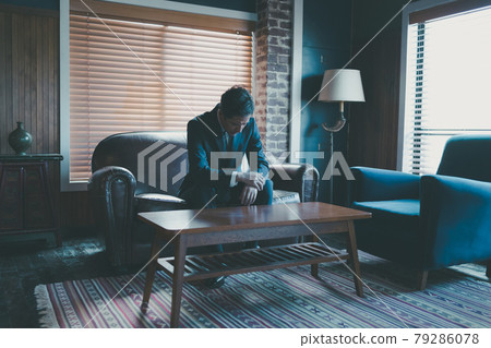 Drooling middle businessman Drooling middle businessman 79286078