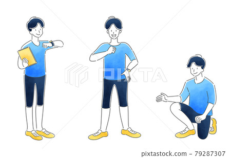 Young male trainer sports gym - Stock Illustration [79287307] - PIXTA