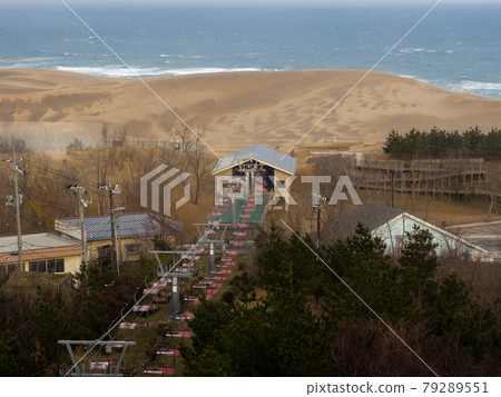 A lift taking visitors to Tottori Sand Dunes - Tottori prefecture, Japan A lift taking visitors to Tottori Sand Dunes - Tottori prefecture, Japan 79289551