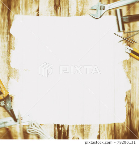 工具和木紋背景材料的模擬色調 79290131