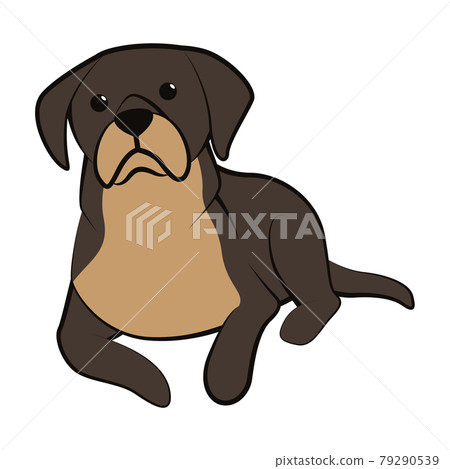 Cute Cartoon Vector Illustration icon of a big dog. It is flat style. Cute Cartoon Vector Illustration icon of a big dog. It is flat style. 79290539