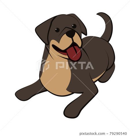 Cute Cartoon Vector Illustration icon of a big dog. It is flat style. Cute Cartoon Vector Illustration icon of a big dog. It is flat style. 79290540