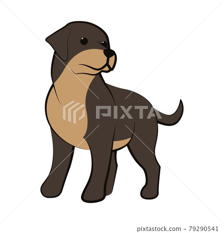 Cute Cartoon Vector Illustration icon of a big dog. It is flat style. Cute Cartoon Vector Illustration icon of a big dog. It is flat style. 79290541
