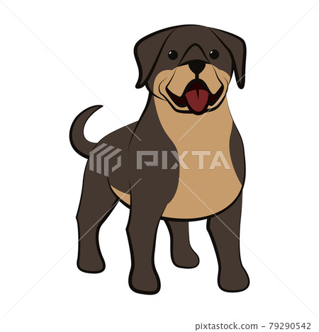Cute Cartoon Vector Illustration icon of a big dog. It is flat style. 79290542