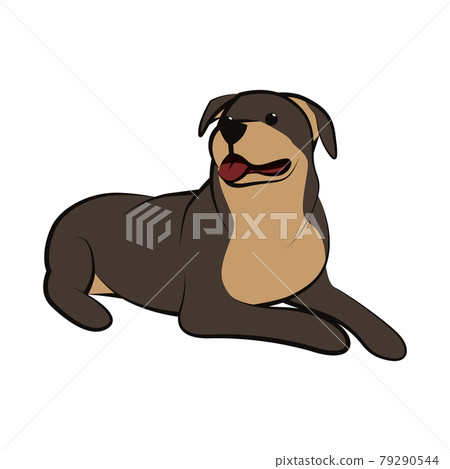 Cute Cartoon Vector Illustration icon of a big dog. It is flat style. Cute Cartoon Vector Illustration icon of a big dog. It is flat style. 79290544