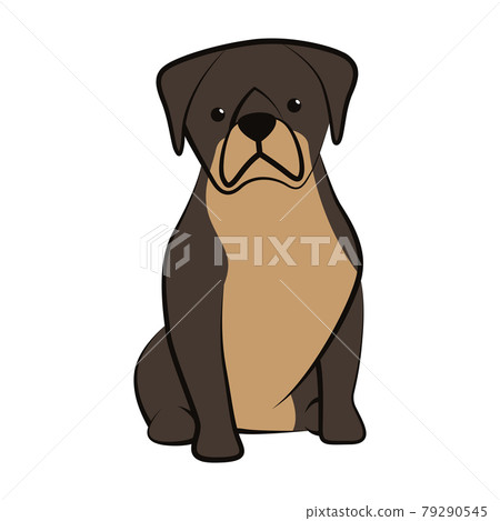 Cute Cartoon Vector Illustration icon of a big dog. It is flat style. Cute Cartoon Vector Illustration icon of a big dog. It is flat style. 79290545
