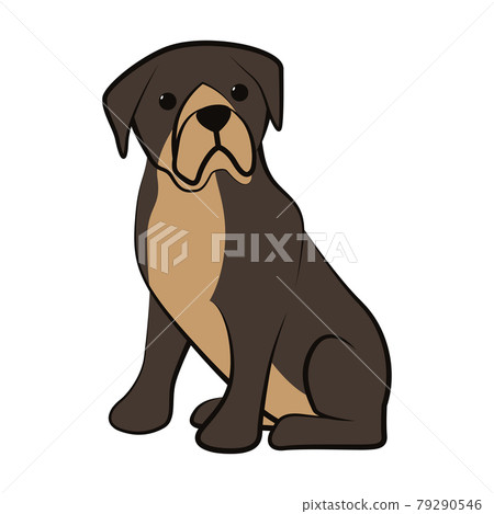 Cute Cartoon Vector Illustration icon of a big dog. It is flat style. Cute Cartoon Vector Illustration icon of a big dog. It is flat style. 79290546