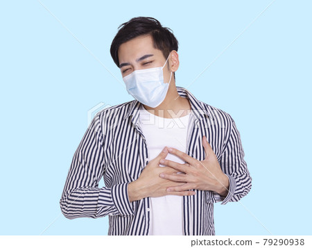young man wearing  protective medical mask 79290938