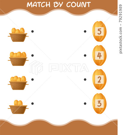Match by count of cartoon starfruit. Match and count game. Educational game for pre shool years kids and toddlers Match by count of cartoon starfruit. Match and count game. Educational game for pre shool years kids and toddlers 79291989