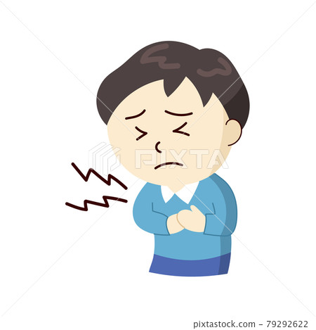 一個男人痛苦地捂著胸口 一個男人痛苦地捂著胸口 79292622