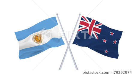 Argentine and New Zealand flags Argentine and New Zealand flags 79292974