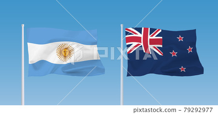 Argentine and New Zealand flags 79292977