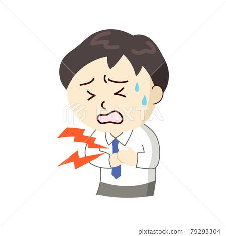 一個抱著胸口痛苦的商人 一個抱著胸口痛苦的商人 79293304