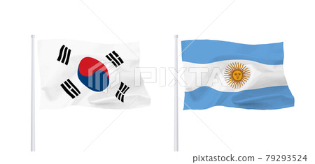 Argentine and South Korean flags 79293524
