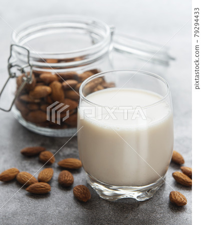 Almond milk and almonds Almond milk and almonds 79294433