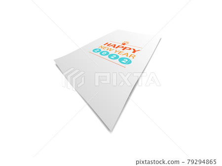 Happy New Year 2022 message paper placed on a white background. vector paper and text Happy New Year 2022 message paper placed on a white background. vector paper and text 79294865