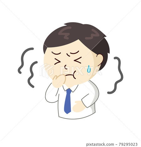 一個感覺不舒服,可能會嘔吐的商人 一個感覺不舒服,可能會嘔吐的商人 79295023