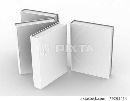 hardcover book mockup set white background , 3d rendering. hardcover book mockup set white background , 3d rendering. 79295454