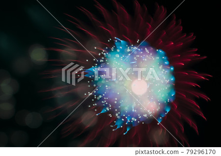 Launch fireworks (split) taken at the Akakawa Fireworks Festival with a focus shift between exposures 79296170