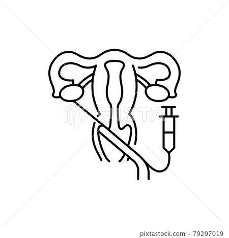 Transvaginal oocyte retrieval olor line icon. Pregnancy. Pictogram for web page, mobile app, promo. Transvaginal oocyte retrieval olor line icon. Pregnancy. Pictogram for web page, mobile app, promo. 79297019