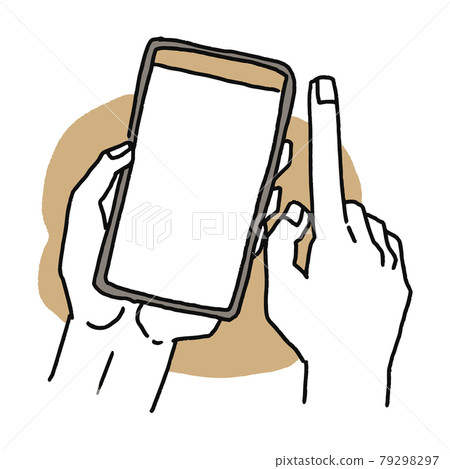 Illustration of operating a smartphone 79298297