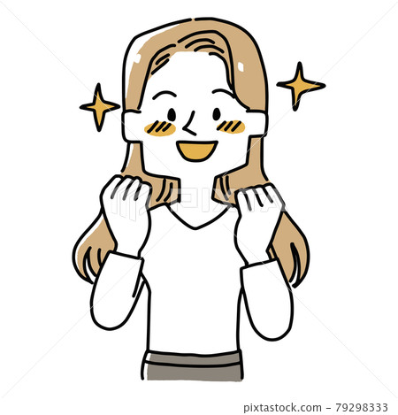 一個女人看起來很開心 79298333