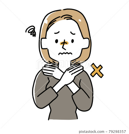 做交叉手勢的女人 做交叉手勢的女人 79298357