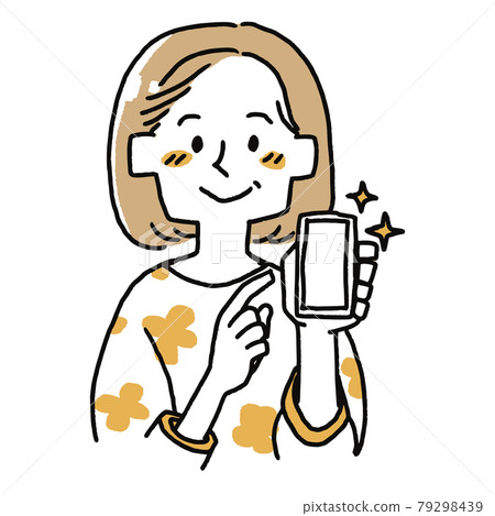 使用智能手機的中年女性 79298439