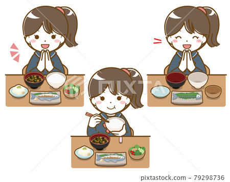 女學生吃飯 女學生吃飯 79298736