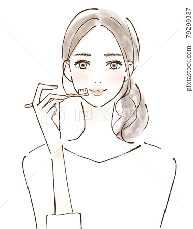 牙齒護理刷牙婦女蛀牙預防 79299387