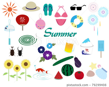 Cute summer materials, various 79299408