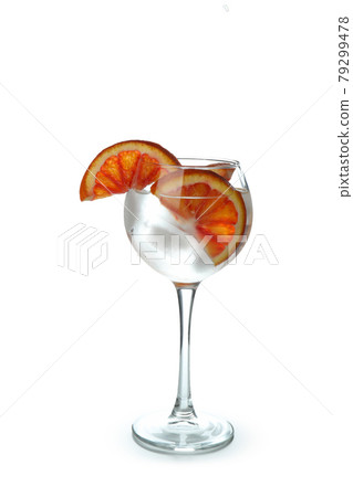 Glass of cocktail with grapefruit isolated on white background 79299478