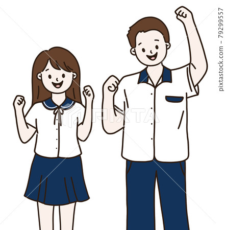 學生插畫學生中學生高中生 79299557