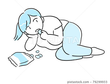 躺著吃甜食的女人 79299933