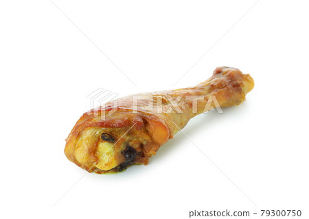 Roast chicken drumstick isolated on white background 79300750