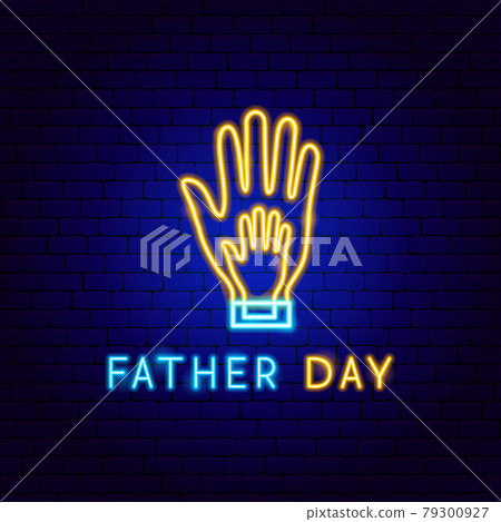 Father Day Neon Label Father Day Neon Label 79300927