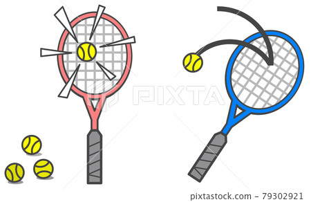 Illustration of tennis equipment racket and tennis ball 79302921