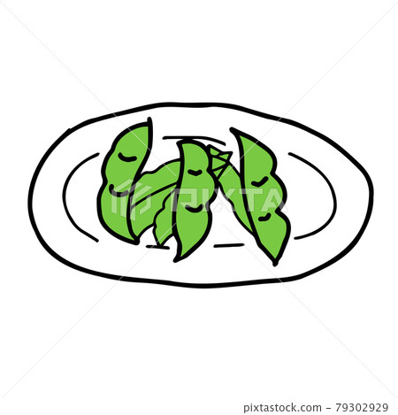 Illustration of edamame on a plate Illustration of edamame on a plate 79302929