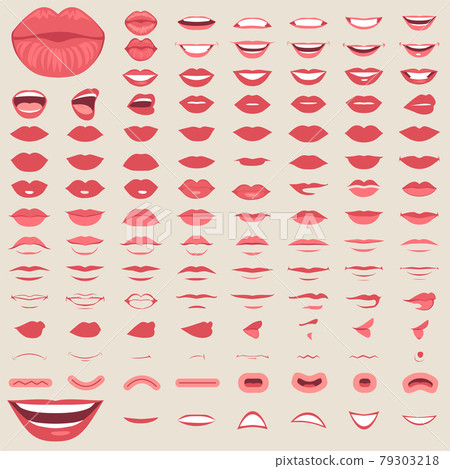 kiss, red lips isolated, smile 79303218
