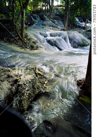 Amazing nature landscape, waterfall. Waterfall in tropical forest, Wang Kan Lueang Waterfall LopBuri Thailand 79303783