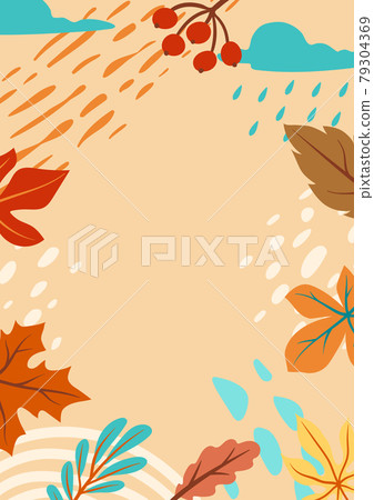 Floral background with autumn foliage. Illustration of falling leaves. Floral background with autumn foliage. Illustration of falling leaves. 79304369