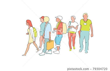 A group of people walking 79304720