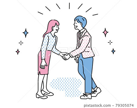 問候、握手 插圖：商務、自我介紹、談判、會議、演示、合同、交易、會議 79305074