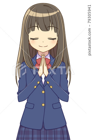 Blazer girl holding hands 79305941