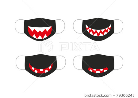 Halloween facemask. Set of vector mask for Halloween Halloween facemask. Set of vector mask for Halloween 79306245