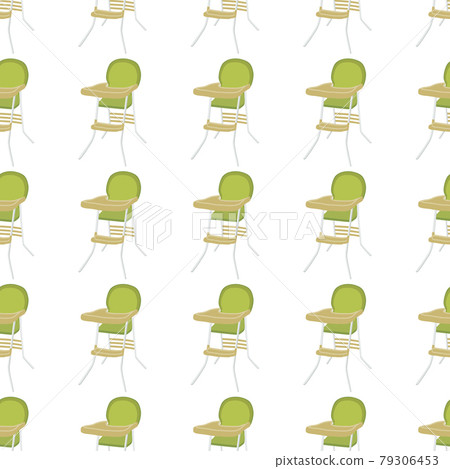 Illustration on theme colorful modern child high chair Illustration on theme colorful modern child high chair 79306453