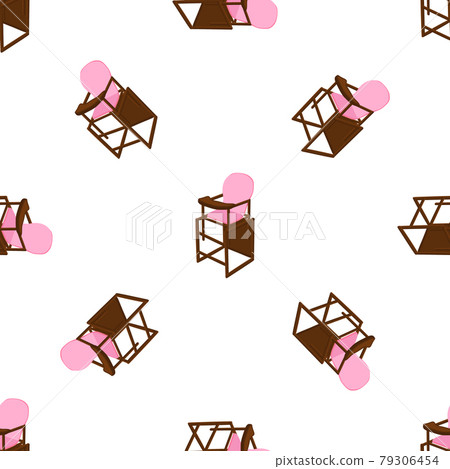 Illustration on theme colorful modern child high chair Illustration on theme colorful modern child high chair 79306454
